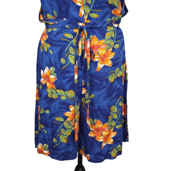 Vintage I.C.I Womens Floral Romper Medium Costal Hawaiian Boho Preppy Layered - Picture 3 of 12
